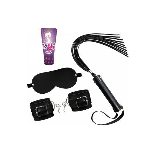 Imagem de Kit Casal Chicote Venda Algemas + 1 Gel Feminino Masculino Casal