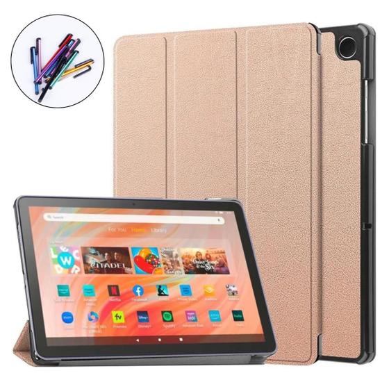 Imagem de Kit Case Couro + Caneta Para Tablet Amazon Fire Hd 10 13º