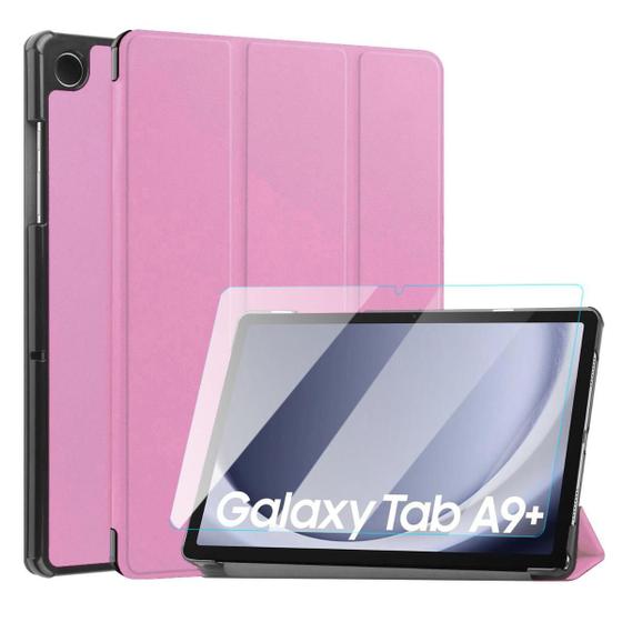 Imagem de Kit Case Couro + Vidro Para Para Tablet Samsung A9+ 11 X210