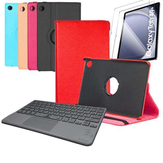 Imagem de Kit Case Giratória p/ Tablet A9 Plus + Teclado Bluetooth + Película