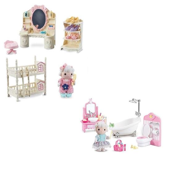 Imagem de Kit Casinha Feliz Banheiro e Quarto Com Beliche - Zoop Toys