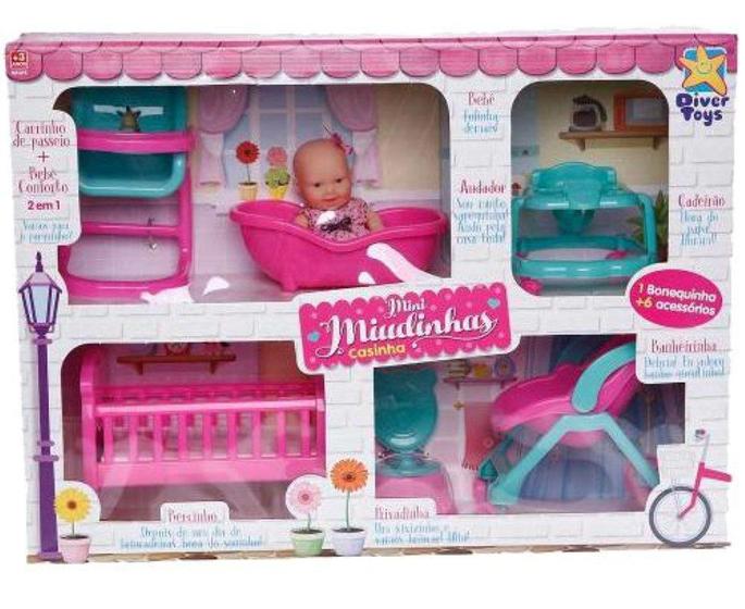 Kit Casinha Mini Miudinhas 675 Divertoys Diver Toys Bonecas e