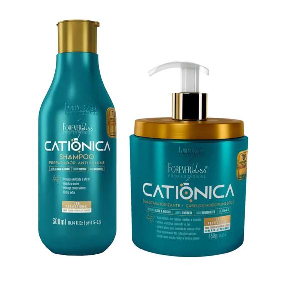 Imagem de Kit Catiônica Shampoo + Máscara  Forever Liss