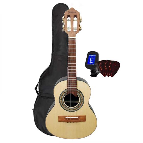 Imagem de Kit Cavaco / Cavaquinho Acústico Giannini Imbuia CS1 Imbu NS Capa Simples Afinador 3 Palhetas