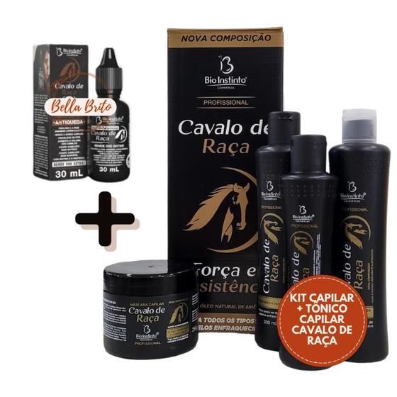 Imagem de Kit cavalo de raça 4 itens + tonico capilar 30 ml