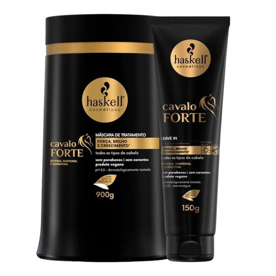 Imagem de Kit Cavalo Forte 1 Máscara 900ml 1 Leave In 150g Haskell