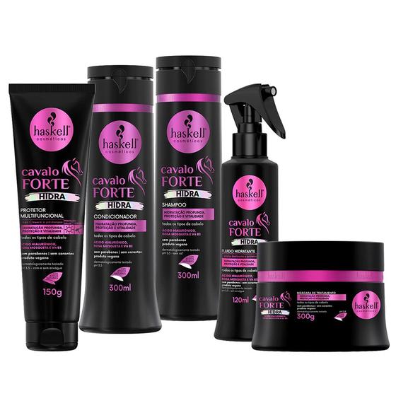 Imagem de Kit Cavalo Forte Hidra Sh Cond Másc. Protetor + Fluído 300ml
