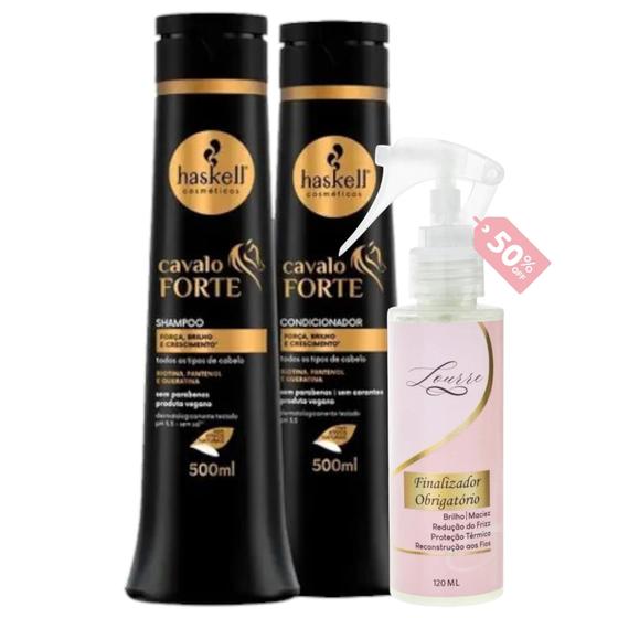 Imagem de Kit Cavalo Forte Shampoo + Cond 500ml + Finalizador Obrigatório Lourre 120ml