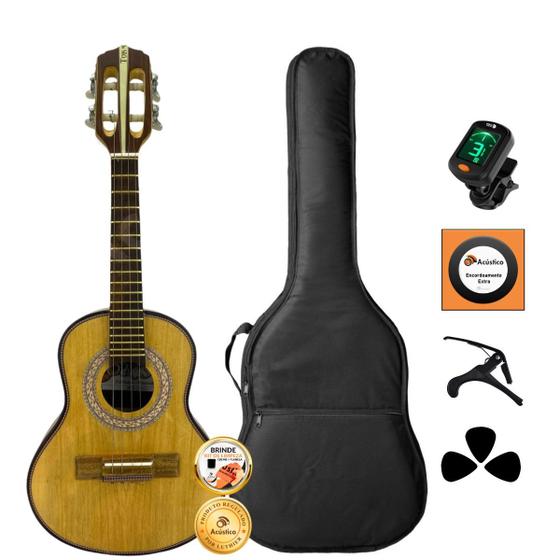 Imagem de Kit Cavaquinho Acústico Caixa Larga Marfim Toks Completo