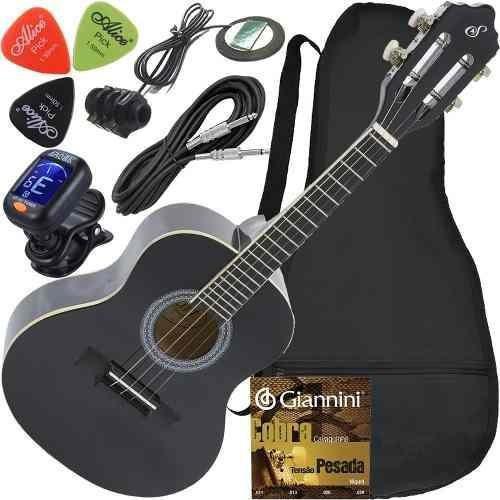 Imagem de Kit Cavaquinho Eletroacústico Canhoto Com Capa Cs14 Giannini