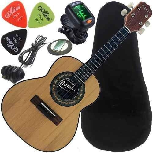 Imagem de Kit Cavaquinho Eletroacústico Estudante Com Capa Rc10 Rozini