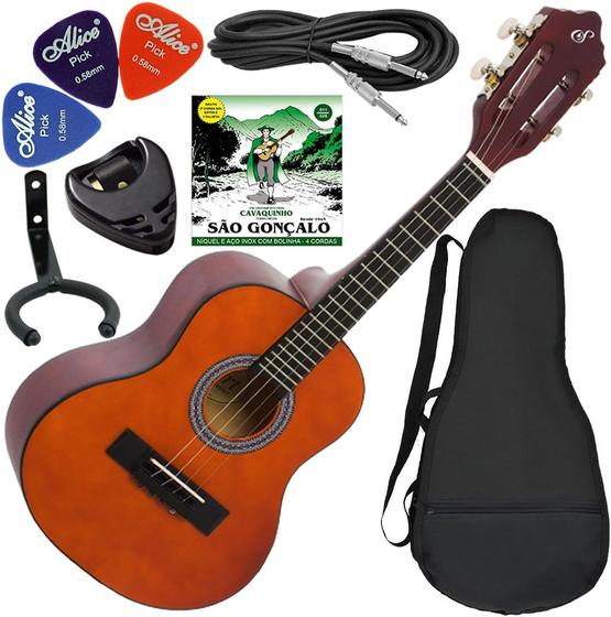 Imagem de Kit Cavaquinho Giannini Eletroacústico Cs14 Natural CVX01