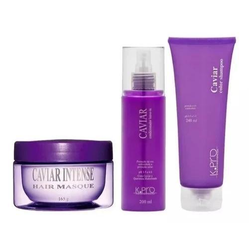 Imagem de Kit Caviar Color Shampoo 240ml + Intense Hair Masque 165ml + Leave-in 200ml - K.pro
