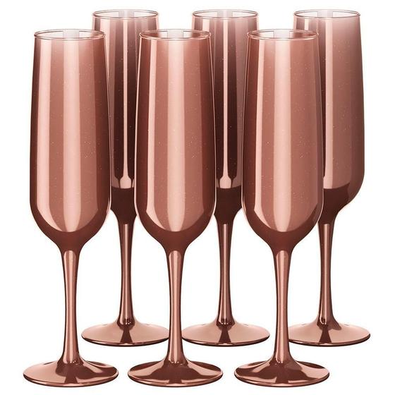 Imagem de Kit Celebration 6 Taças Espumante 160Ml Rosé Metallic Coza