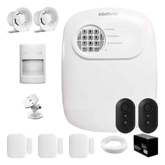 Imagem de Kit Central Alarme Residencial ANM 24 NET Intelbras, Sensor de presença IVP 1000 PET sem fio, 3 Sensores de janela XAS 4010, 2 controles