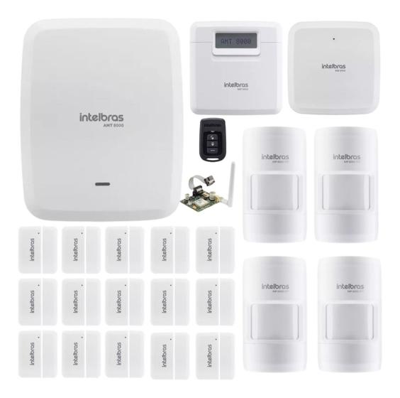 Imagem de Kit Central Amt 8000 Wifi 19 Sensores Sem Fio E Modulo Xag