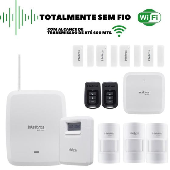 Imagem de Kit Central Amt 8000 Wifi 7 Sensores Infra E Mag Xas Sem Fio