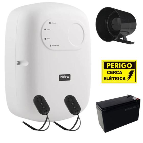 Imagem de Kit Central Choque Cerca Elétrica Intelbras Elc5002 2 Controles Bateria e Sirene