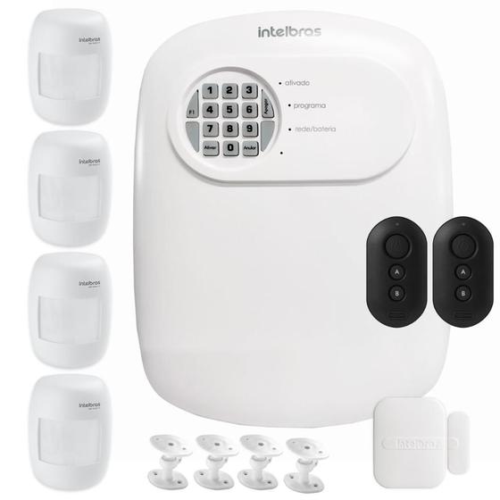 Imagem de Kit Central de Alarme ANM 24 NET Intelbras + 1 Sensor XAS 4010 Smart + 4 Sensor IVP 3000 CF Alcance de 12mts