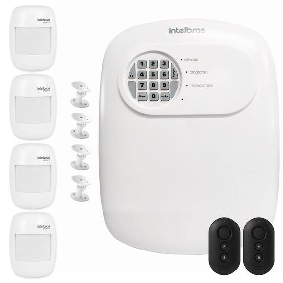 Imagem de Kit Central de Alarme ANM 24 NET Intelbras + 4 Sensores de Presença Infravermelho IVP 2000 SF Intelbras Sem Fio Alcance de 12mts