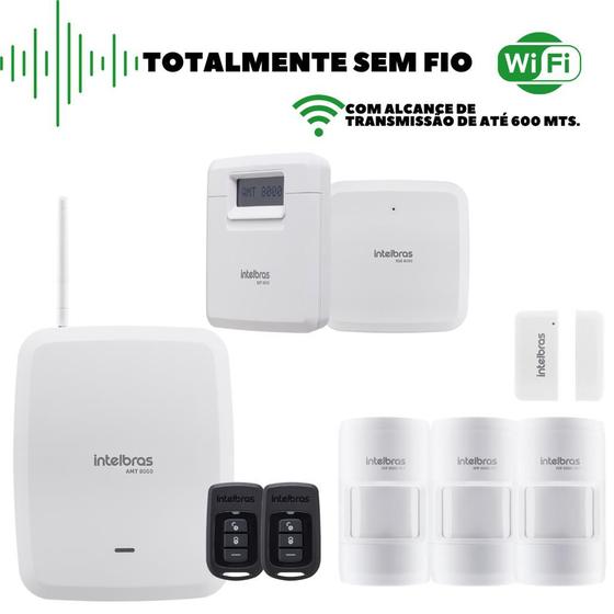 Imagem de Kit Central De Alarme Sem Fio E Wifi C/ 4 Sensores Intelbras