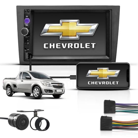 Imagem de Kit Central Multimidia 2 Din Mp5 Bluetooth Espelhamento Gm Chevrolet Montana