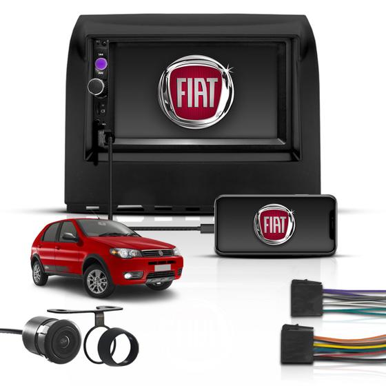 Imagem de Kit Central Multimidia 2 Din Mp5 Bt Espelha Fiat Palio Way