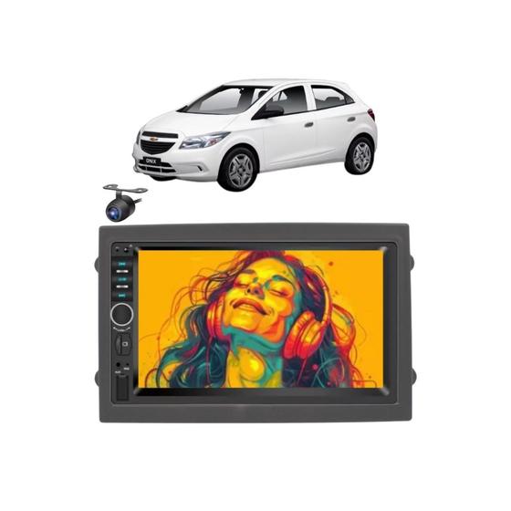 Imagem de Kit Central Multimídia 7 Polegadas COBALT / ONIX / SPIN / PRISMA 2012 á 2019  GRAFITE