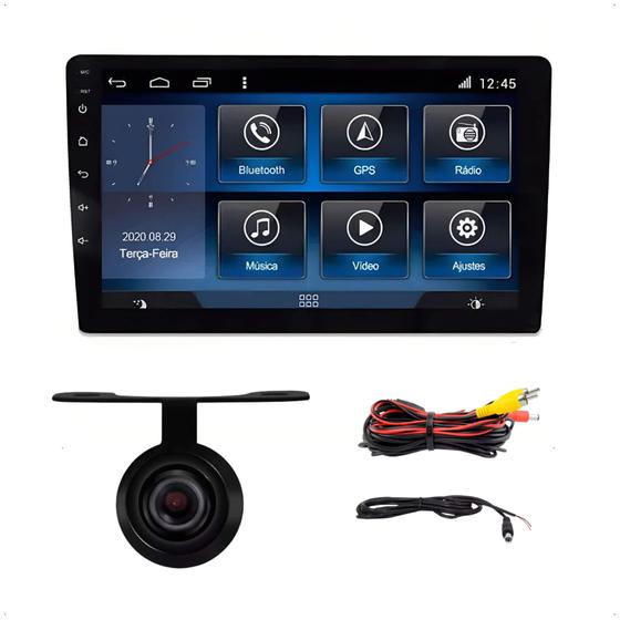 Imagem de Kit Central Multimídia Android 11 MP5 Slim 10Pol USB Sd Card Aux BT FM Espelhamento Android/IOS + Camera de ré