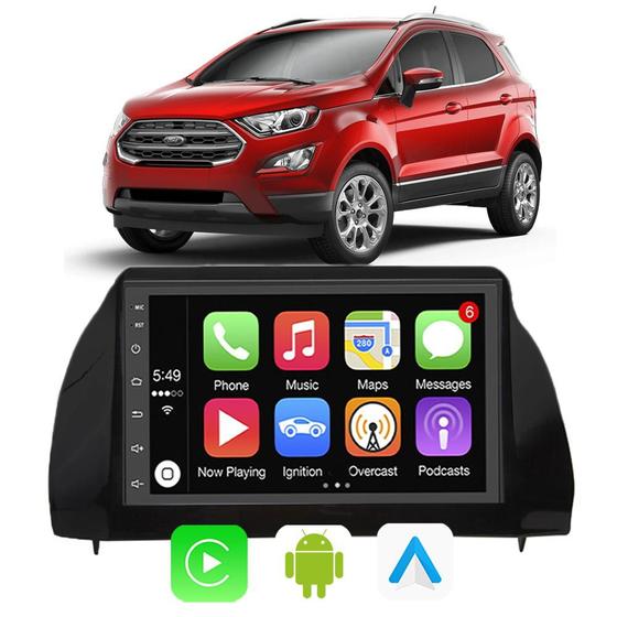 Imagem de Kit Central Multimidia Android-Auto/Carplay Ecosport 2018 2019 2020 2021 7" Voz Google Siri Tv Gps