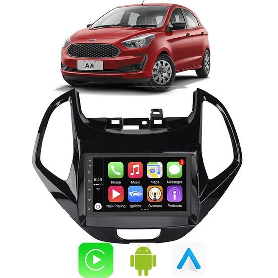 Imagem de Kit Central Multimidia Android-Auto/Carplay Ford Ka 2018 2019 2020 2021 7" Voz Google Siri Tv Gps