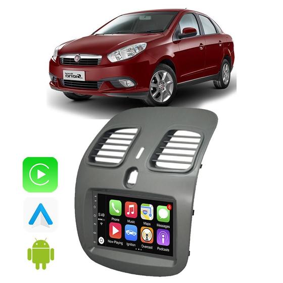 Imagem de Kit Central Multimidia Android-Auto/Carplay Grand Siena 2013 A 2020 2021 7" Voz Google Siri Tv Gps