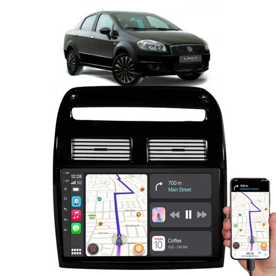 Imagem de Kit Central Multimídia Android Auto CarPlay MP5 Fiat Linea 2009 a 2014