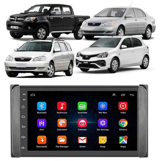 Imagem de Kit Central Multimídia Android Corolla Filder Etios Hilux Rav 7 Polegadas GPS  Bluetooth WiFi USB