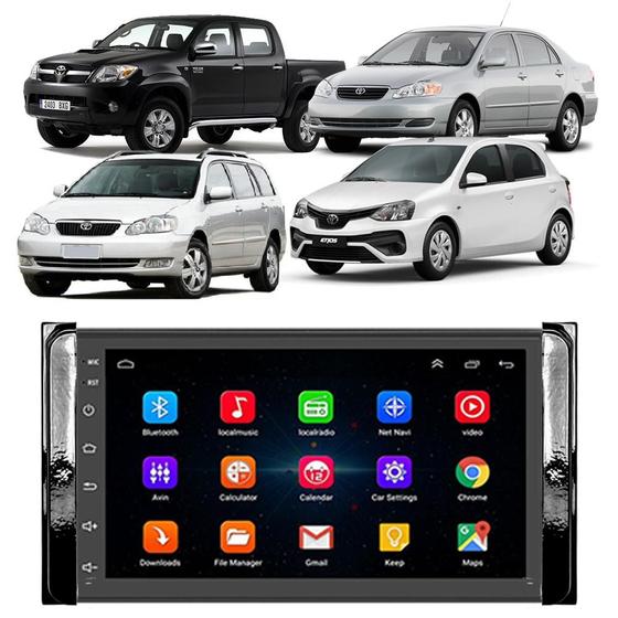 Imagem de Kit Central Multimídia Android Corolla Filder Etios Hilux Rav 7 Polegadas GPS Tv Online Bluetooth