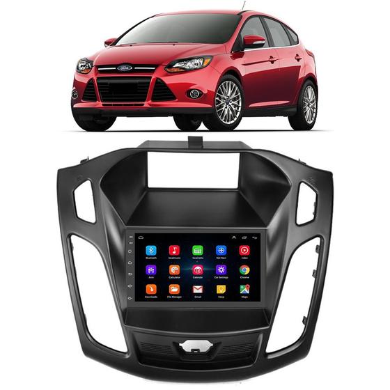 Imagem de Kit Central Multimídia Android Ford Focus 2014 2015 2016 2 Din 7 Polegadas GPS Tv Online Bluetooth