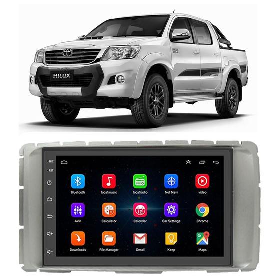 Imagem de Kit Central Multimídia Android Hilux SRV 2012 2013 2014 2015 7 Polegadas GPS Tv Online Bluetooth