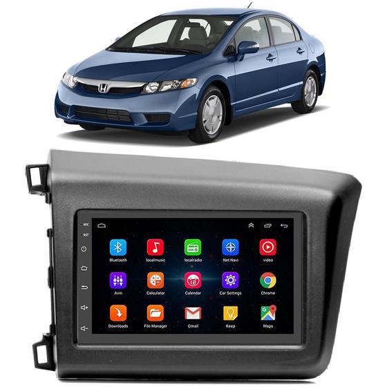 Imagem de Kit Central Multimídia Android Honda Civic 2012 2013 2014 2015 2016 7 Polegadas GPS Tv Online Wifi