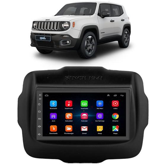 Imagem de Kit Central Multimídia Android Renegade 2015 2016 2017 2018 2019 2020 2021 2022 2023 2024 7" Gps Integrado Tv Online