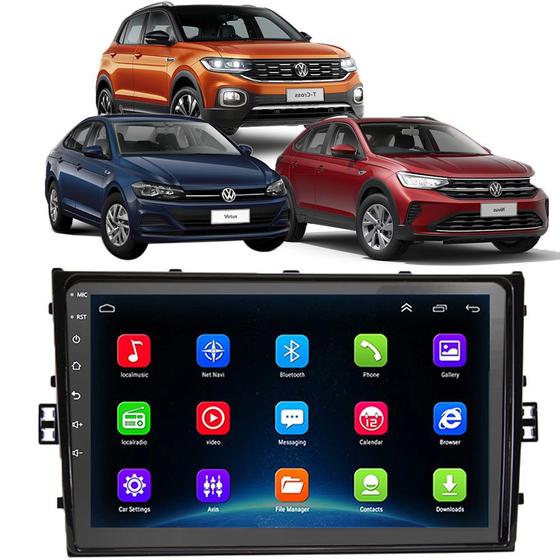 Imagem de Kit Central Multimídia Android Volkswagen Polo Virtus 2018 2019 2020 2021 2022 9 POLEGADAS TV ONLINE