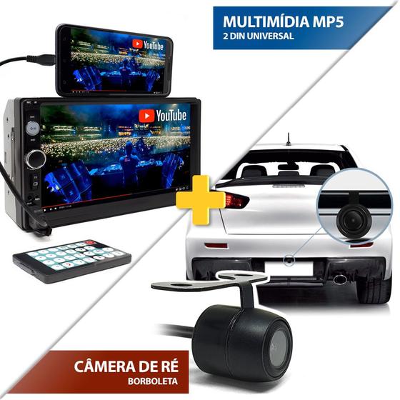 Imagem de Kit Central Multimídia + Câmera de Ré Citroen C3 2010 2011 2012 2013 2014 2015 2016 2017 Bluetooth USB 7 Polegadas