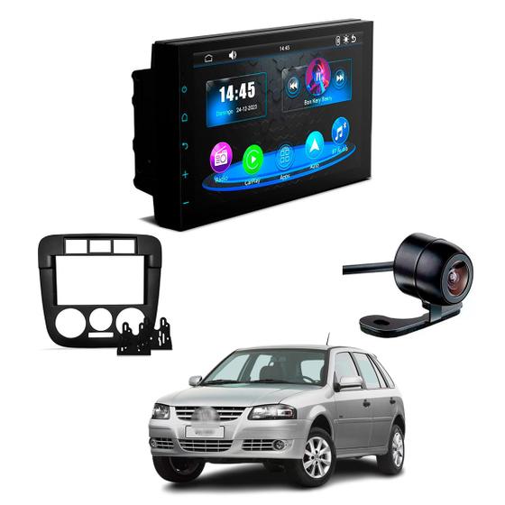 Imagem de Kit Central Multimídia CarPlay Android Auto Faaftech 7" + Câmera Ré Borboleta + Moldura Gol G4 2008 2009 2010 2011 2012