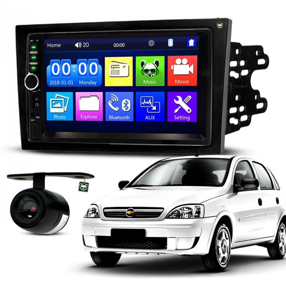 Imagem de Kit Central Multimidia Espelhamento Android Ios Corsa 2002 03 04 05 06 2007 2008 2009 2010 2011 2012