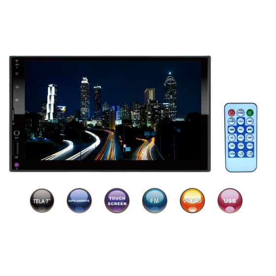 Imagem de Kit Central Multimídia Espelhamento Gol G6 Voyage Saveiro 2013 a 2015 Prata Mp5 2 Din 7pol HT3000