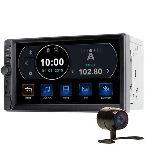 Imagem de Kit Central Multimídia Evolve TV MP5 TV Digital 7" 4X45W BT/USB/AUX/Mirror Link Android e IOS GP345 + Câmera de ré