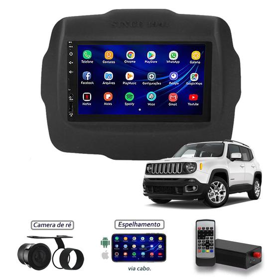 Imagem de Kit Central Multimídia Jeep Renegade 2015 em Diante Mp8 + Moldura + Câmera de Ré + Tv