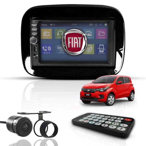 Imagem de Kit Central Multimidia Mp5 2 Din 7" Espelha Dvd Bt Fiat Mobi