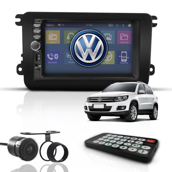 Imagem de Kit Central Multimídia Mp5 2 Din Bluetooth Espelhamento Dvd Câmera de Ré Tiguan