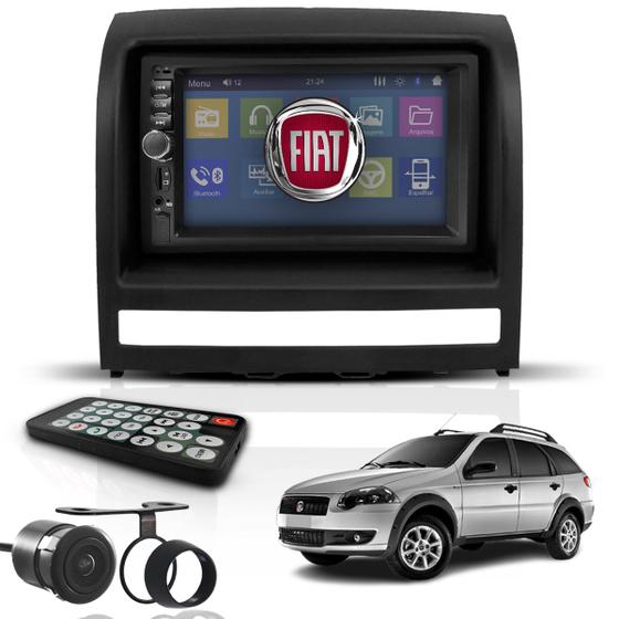 Imagem de Kit Central Multimídia Mp5 2 Din Bluetooth Espelhamento Dvd Fiat Palio Weekend