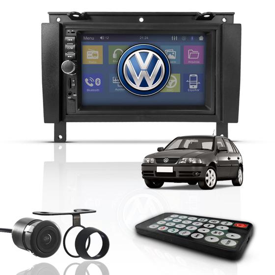 Imagem de Kit Central Multimídia Mp5 2 Din Bt Espelha Dvd Câmera de Ré Volks G3
